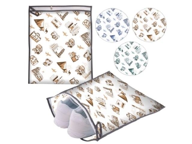 Чехол для обуви ПУТЕШЕСТВИЯ размер 36*32см МТ70-143